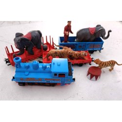 Cirkus toget delta/analog med vogne og dyr