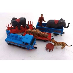 Cirkus toget delta/analog med vogne og dyr